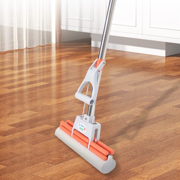 Two-Size Sponge Mop with Roller Wringer