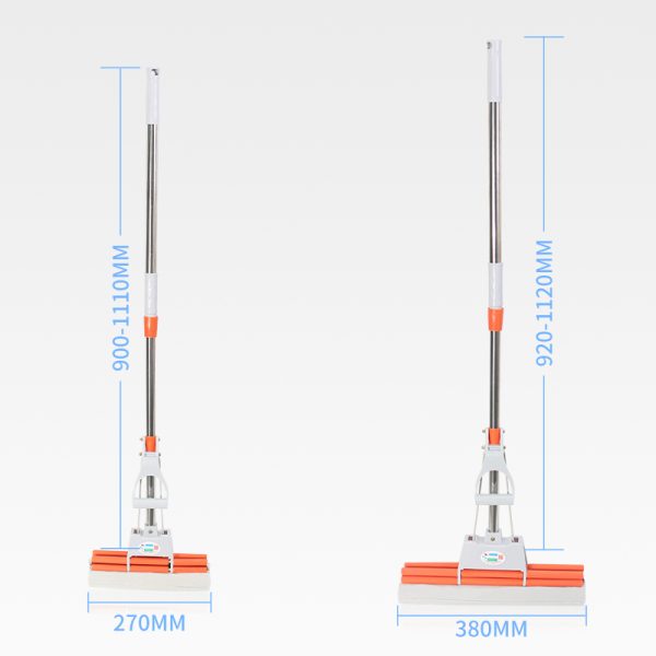 Two-Size Sponge Mop with Roller Wringer - Image 5