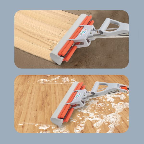 Two-Size Sponge Mop with Roller Wringer - Image 2