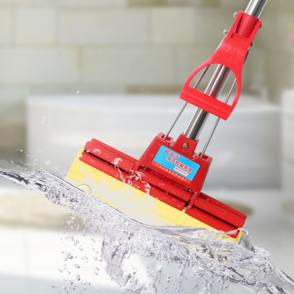 Stainless steel telescopic hands-free washing sponge mop - Image 4