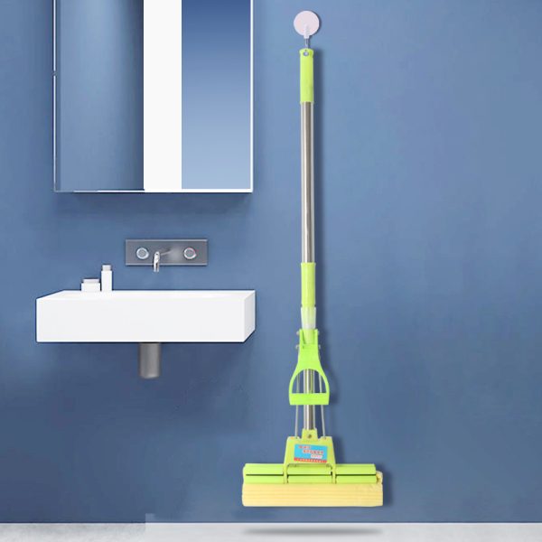 Stainless steel telescopic hands-free washing sponge mop - Image 5